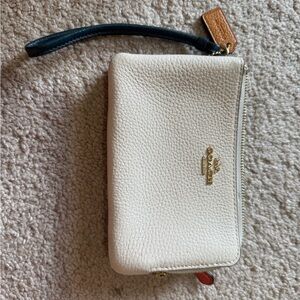 Coach Cream and Black Wristlet